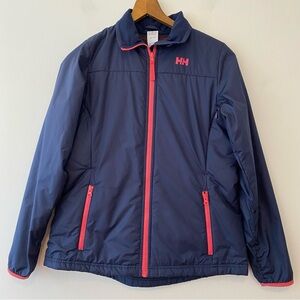 Helly Hansen H2Flow jacket coat full zip navy blue pink details air vents